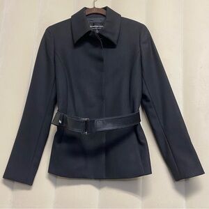 Strawberry Fields Women’s Blazer Jacket Size 2 Wool Blend Belted Japan NWT